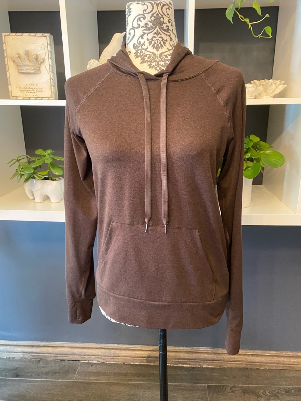 Quince Everyday Brown Pullover Hoodie with Drawstring - Picture 4 of 7